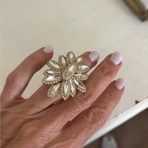 Elegant Gold Crystal Ring